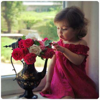 Girl and flower